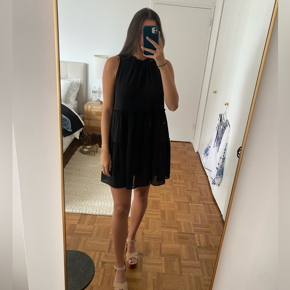 Black dress with ruffles